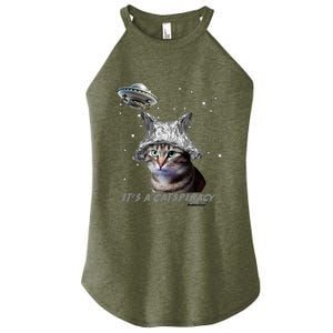 Funny Tinfoil Hat Cat Lover Women's Perfect Tri Rocker Tank