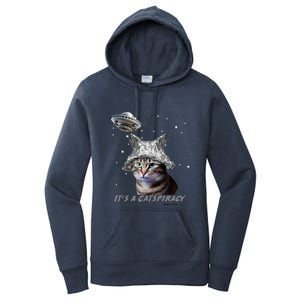 Funny Tinfoil Hat Cat Lover Women's Pullover Hoodie