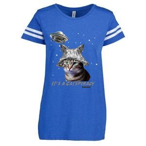 Funny Tinfoil Hat Cat Lover Enza Ladies Jersey Football T-Shirt