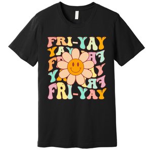 Funny Teacher Happy Friyay TGIF Friday Flower Back To School Premium T-Shirt