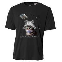 Funny Tinfoil Hat Cat Lover Cooling Performance Crew T-Shirt