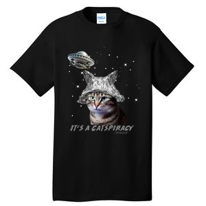 Funny Tinfoil Hat Cat Lover Tall T-Shirt