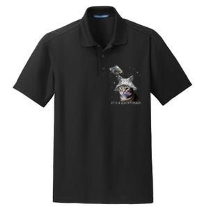 Funny Tinfoil Hat Cat Lover Dry Zone Grid Polo