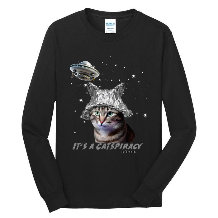 Funny Tinfoil Hat Cat Lover Tall Long Sleeve T-Shirt