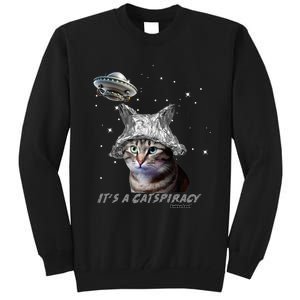 Funny Tinfoil Hat Cat Lover Tall Sweatshirt