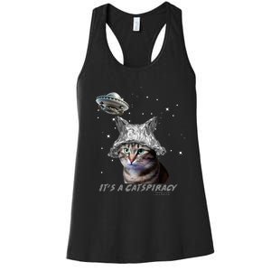 Funny Tinfoil Hat Cat Lover Women's Racerback Tank