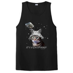 Funny Tinfoil Hat Cat Lover PosiCharge Competitor Tank