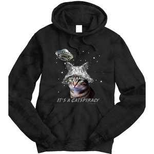 Funny Tinfoil Hat Cat Lover Tie Dye Hoodie