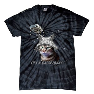 Funny Tinfoil Hat Cat Lover Tie-Dye T-Shirt