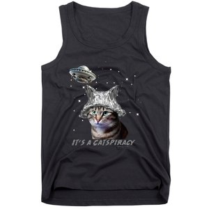 Funny Tinfoil Hat Cat Lover Tank Top