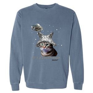 Funny Tinfoil Hat Cat Lover Garment-Dyed Sweatshirt