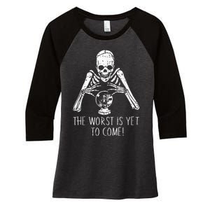 Fortune Teller Halloween Costume Funny Skull Skeleton Women's Tri-Blend 3/4-Sleeve Raglan Shirt