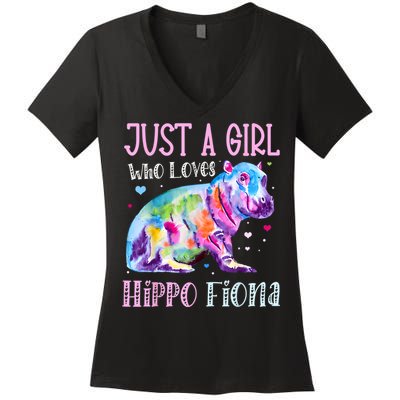 Fiona The Hippo Baby Love Hippo Fiona Women's V-Neck T-Shirt