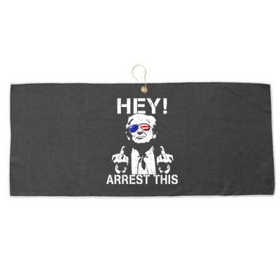 Funny Trump Hey Arrest This Large Microfiber Waffle Golf Towel