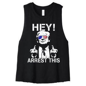 Funny Trump Hey Arrest This Women's Racerback Cropped Tank