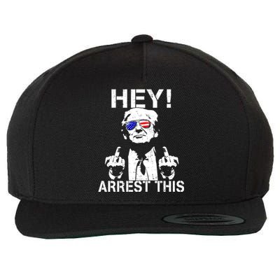 Funny Trump Hey Arrest This Wool Snapback Cap