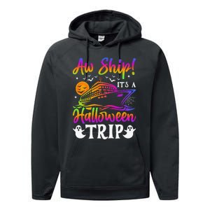 Funny Trip Halloween Cruise Squad Family 2024 Cruising Crew Performance Fleece Hoodie