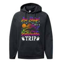 Funny Trip Halloween Cruise Squad Family 2024 Cruising Crew Performance Fleece Hoodie