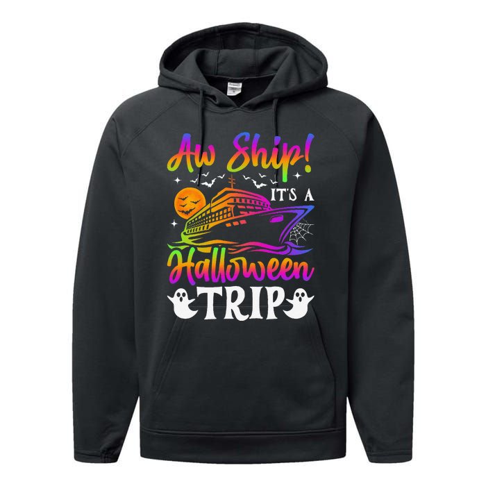 Funny Trip Halloween Cruise Squad Family 2024 Cruising Crew Performance Fleece Hoodie