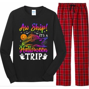 Funny Trip Halloween Cruise Squad Family 2024 Cruising Crew Long Sleeve Pajama Set