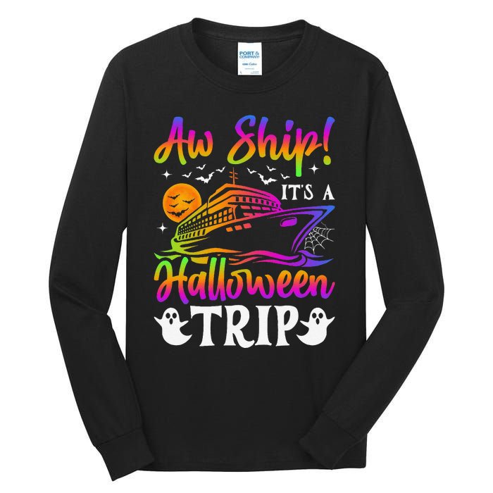 Funny Trip Halloween Cruise Squad Family 2024 Cruising Crew Tall Long Sleeve T-Shirt