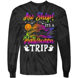 Funny Trip Halloween Cruise Squad Family 2024 Cruising Crew Tie-Dye Long Sleeve Shirt