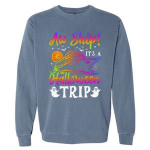 Funny Trip Halloween Cruise Squad Family 2024 Cruising Crew Garment-Dyed Sweatshirt