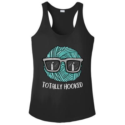 Funny Totally Hooked Crochet Lover Gift Crocheting Funny Gift Ladies PosiCharge Competitor Racerback Tank