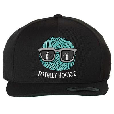 Funny Totally Hooked Crochet Lover Gift Crocheting Funny Gift Wool Snapback Cap