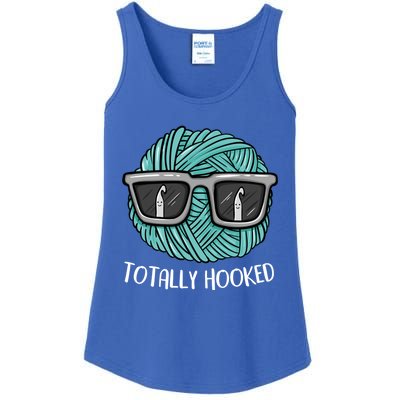 Funny Totally Hooked Crochet Lover Gift Crocheting Funny Gift Ladies Essential Tank