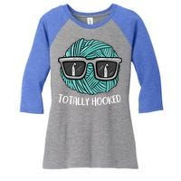 Funny Totally Hooked Crochet Lover Gift Crocheting Funny Gift Women's Tri-Blend 3/4-Sleeve Raglan Shirt