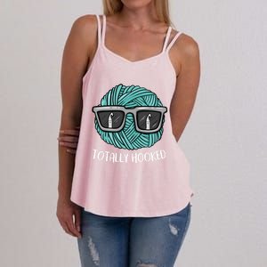 Funny Totally Hooked Crochet Lover Gift Crocheting Funny Gift Women's Strappy Tank