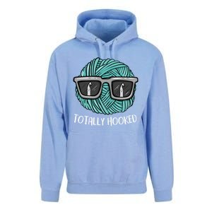 Funny Totally Hooked Crochet Lover Gift Crocheting Funny Gift Unisex Surf Hoodie