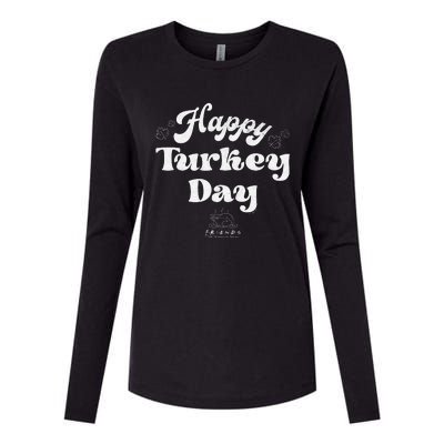 Friends Thanksgiving Happy Turkey Day Vintage Text Womens Cotton Relaxed Long Sleeve T-Shirt