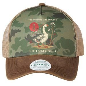 Funny The Horrors Are Endless But I Stay Silly Goose Meme Legacy Tie Dye Trucker Hat