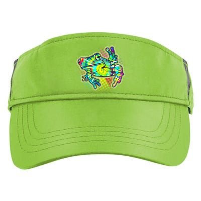 Funny Trippy Hippie Psychedelic Peace Frog Adult Drive Performance Visor