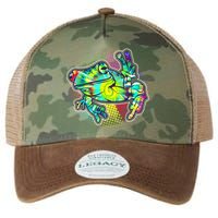 Funny Trippy Hippie Psychedelic Peace Frog Legacy Tie Dye Trucker Hat