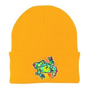 Funny Trippy Hippie Psychedelic Peace Frog Knit Cap Winter Beanie