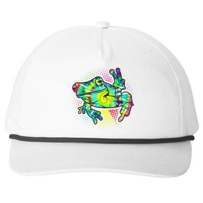 Funny Trippy Hippie Psychedelic Peace Frog Snapback Five-Panel Rope Hat