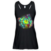 Funny Trippy Hippie Psychedelic Peace Frog Ladies Essential Flowy Tank