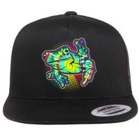 Funny Trippy Hippie Psychedelic Peace Frog Flatbill Hat