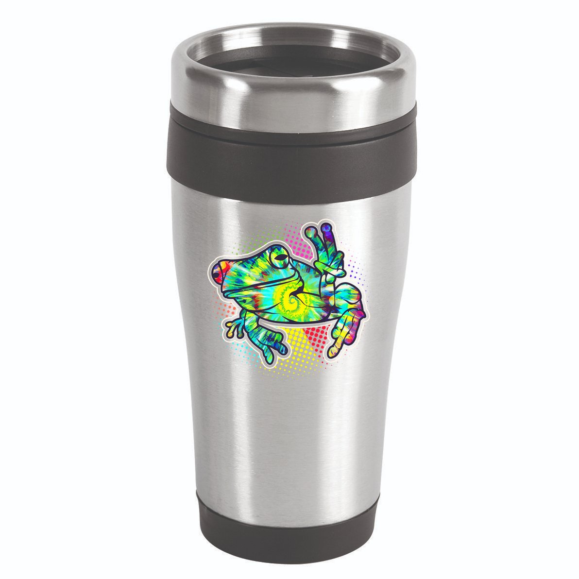 Funny Trippy Hippie Psychedelic Peace Frog 16oz Travel Tumbler