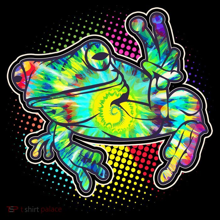 Funny Trippy Hippie Psychedelic Peace Frog Poster