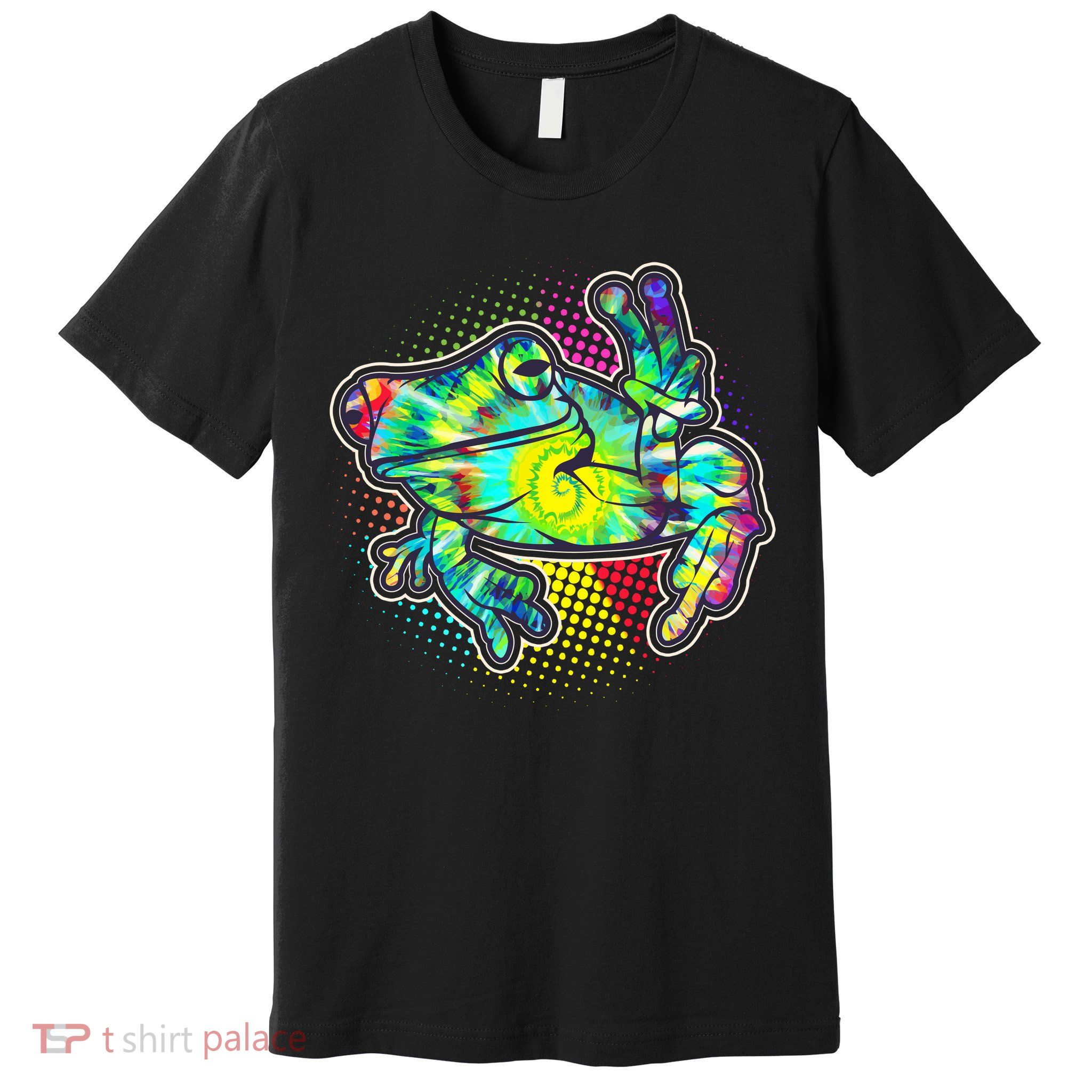 Funny Trippy Hippie Psychedelic Peace Frog Premium T-Shirt