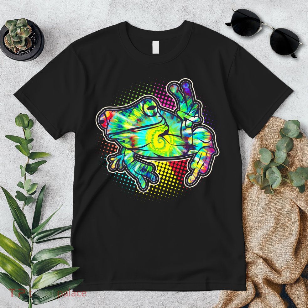 Funny Trippy Hippie Psychedelic Peace Frog Premium T-Shirt