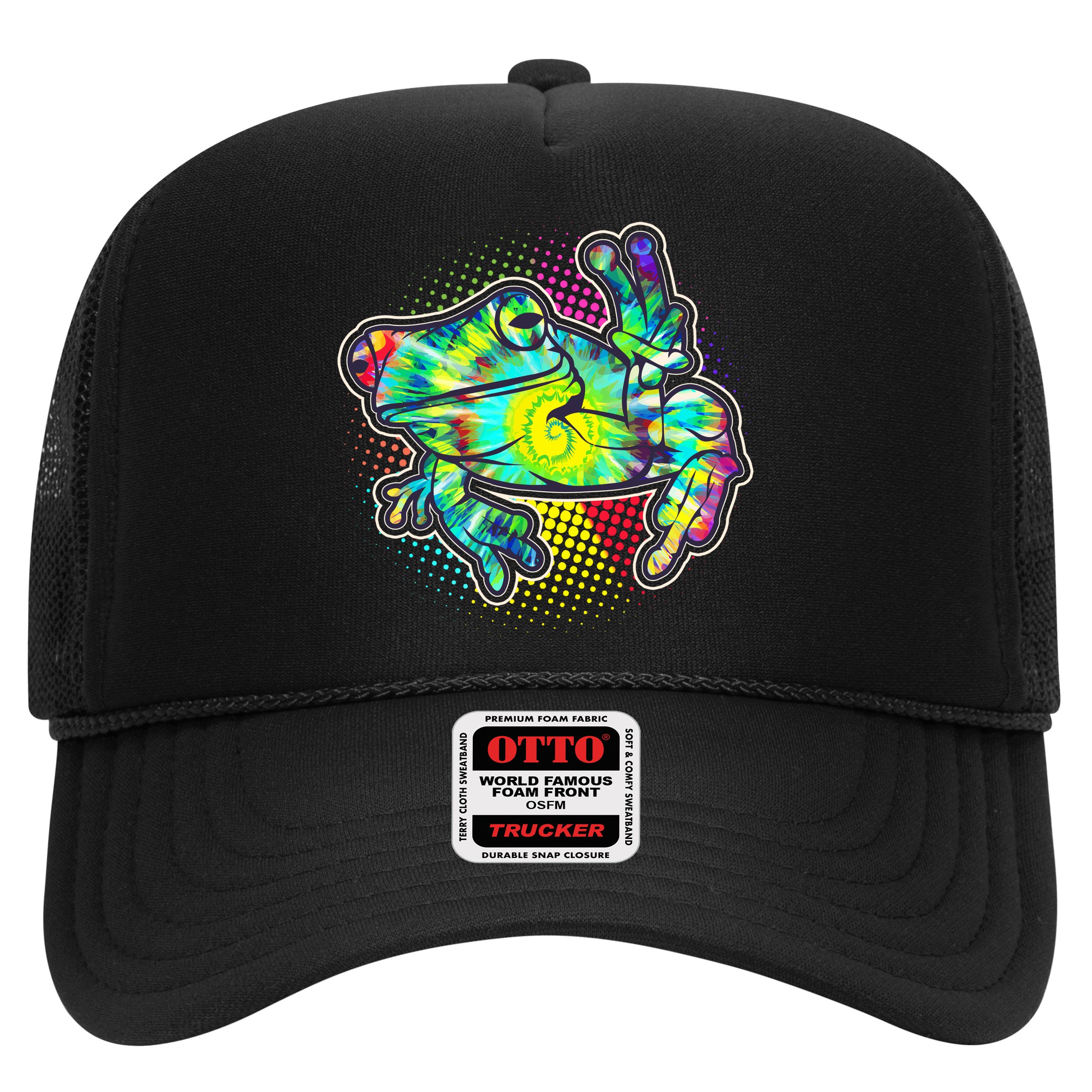 Funny Trippy Hippie Psychedelic Peace Frog Hat