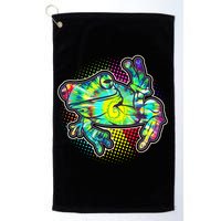 Funny Trippy Hippie Psychedelic Peace Frog Golf Towel