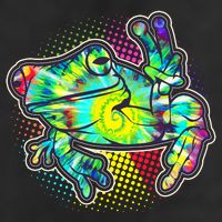 Funny Trippy Hippie Psychedelic Peace Frog Golf Towel