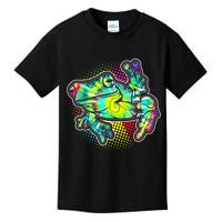 Funny Trippy Hippie Psychedelic Peace Frog Kids T-Shirt