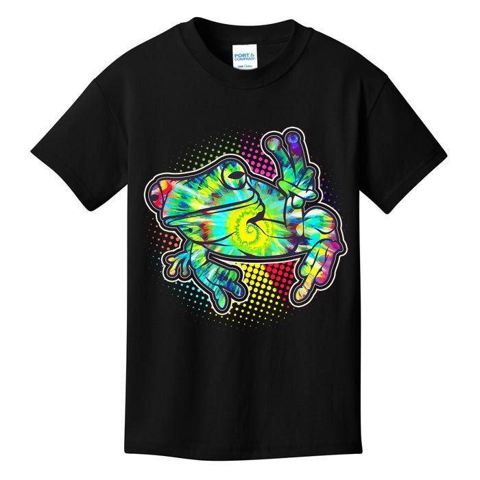 Funny Trippy Hippie Psychedelic Peace Frog Kids T-Shirt